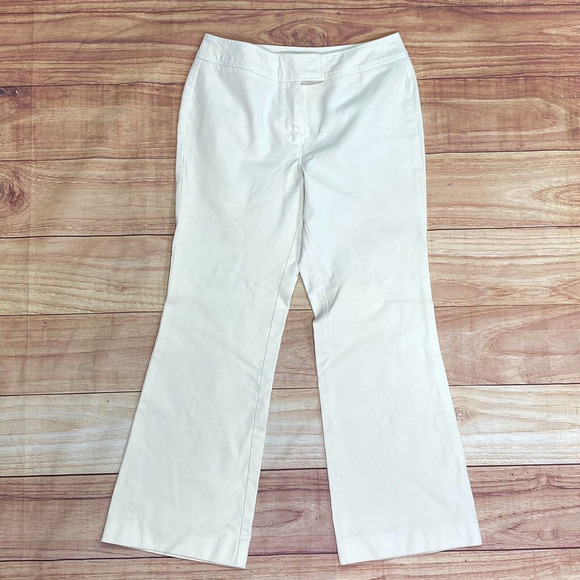 Chicos Womens‎ Cream Wide Leg Pants Size 0 Short Cotton Blend Double Hook - Picture 1 of 8